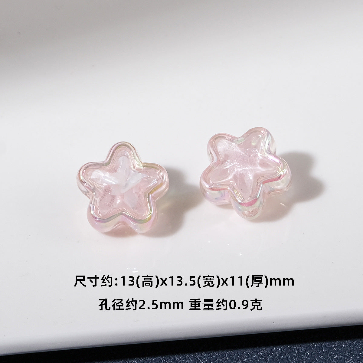 Transparent Iridescent Star Acrylic Beads 13mm 20pcs 4