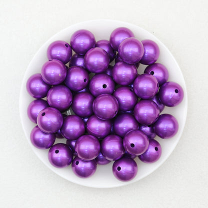 Metallic 15mm Round Silicone Beads 50pcs 10