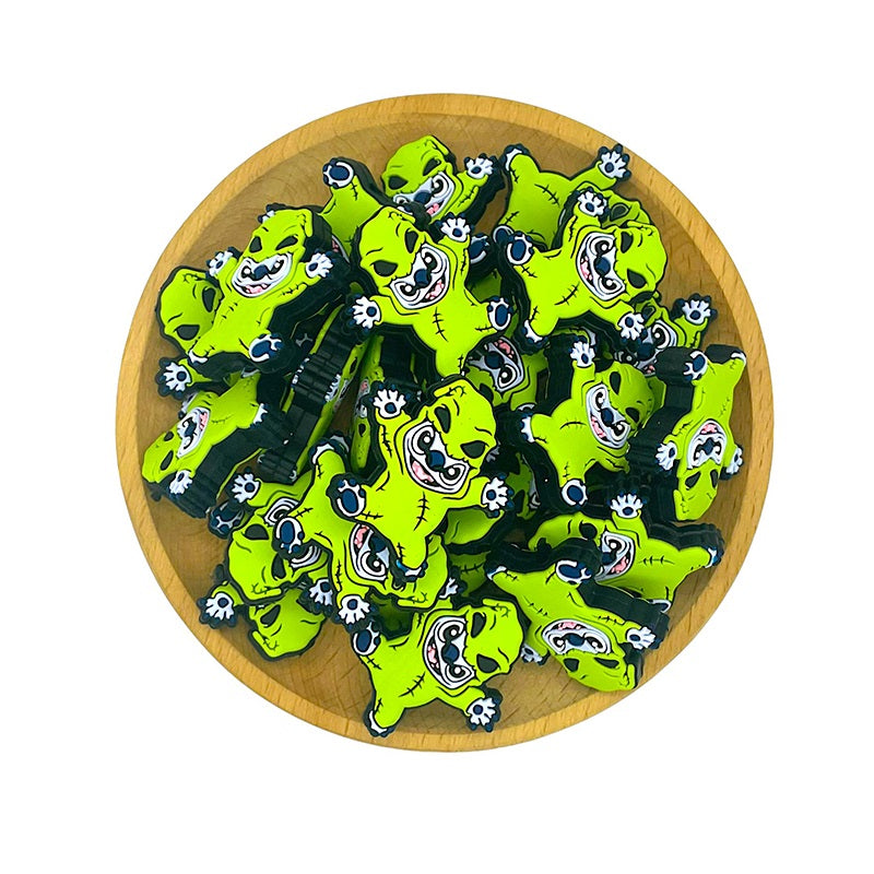Silicone 3D Focal Beads Halloween Oogie Boogie Stitched Arms Raised 20pcs 2