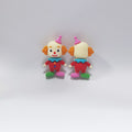 Silicone Focal Beads Joker Bright Orange Hair With Pink Party Hat 20pcs