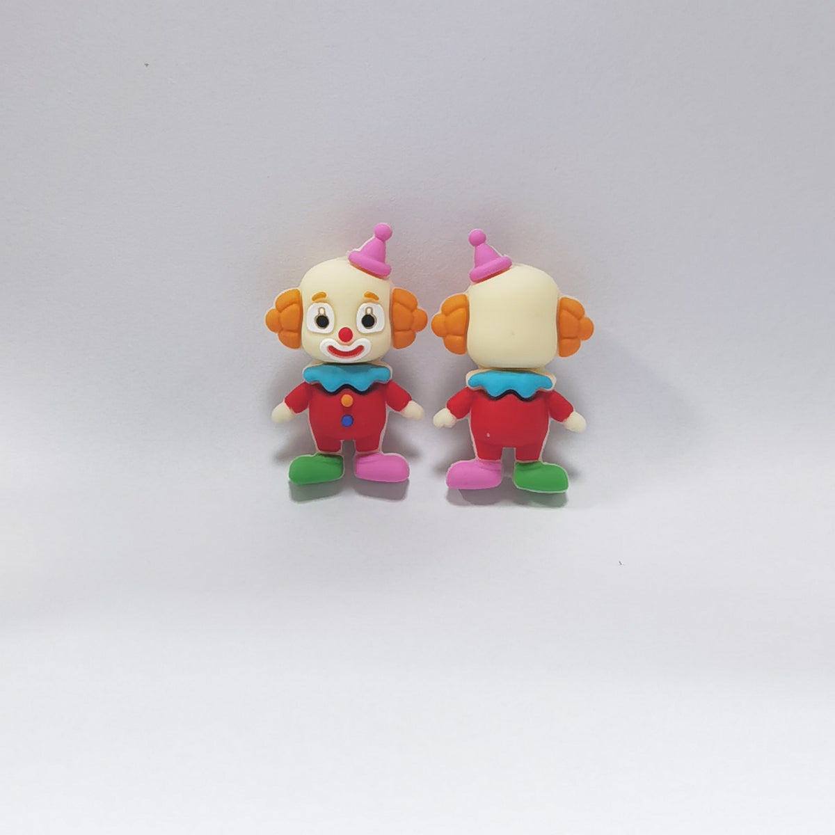 Silicone Focal Beads Joker Bright Orange Hair With Pink Party Hat 20pcs