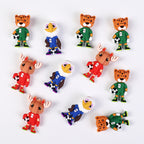 Silicone 3D Focal Beads Mascot White Haired Sea Eagle Kratch Holding Soccer Balls 20pcs 4