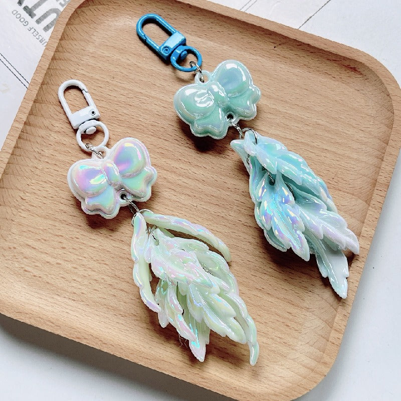 Acrylic Feather Keychain Iridescent Pastel Butterfly Charm 4