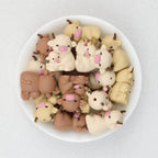 3D Highland Cow Silicone Focal Beads Wholesale, Parent-Child Heart Design