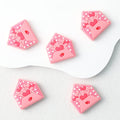 Love Heart Envelope Silicone Focal Beads Pink 20pcs