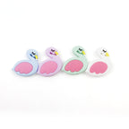 Silicone Focal Beads Flamingo Sleeping Pose Pastel Colors 10pcs 5