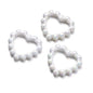 Hollow Heart Acrylic Beads 39x43mm Pastel and Black Scalloped 10pcs 12
