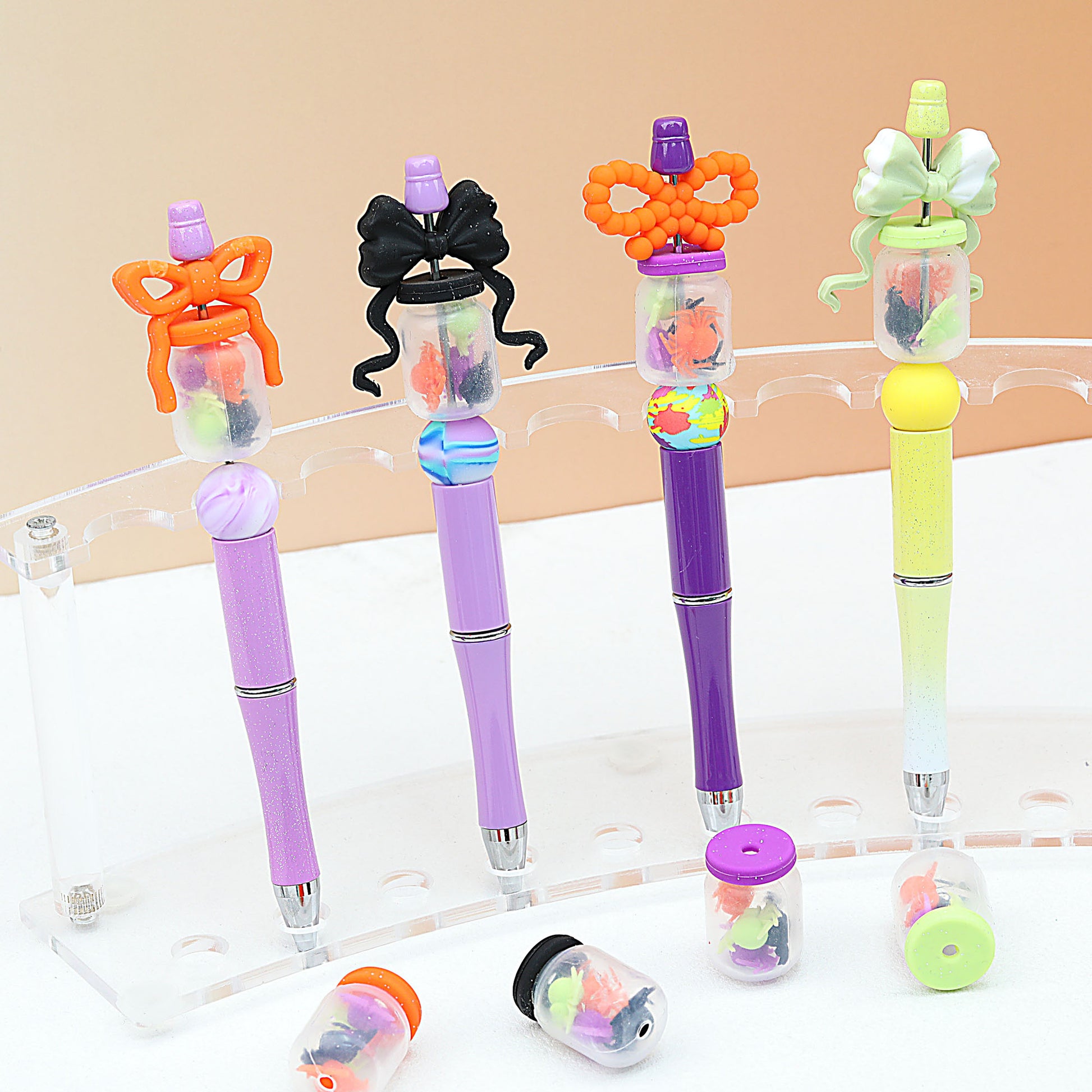Halloween 3D Glitter Bottle Silicone Focal Beads 20Pcs 7