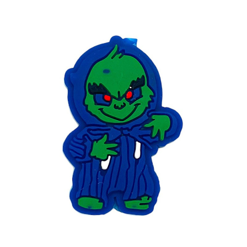 Silicone Focal Beads Halloween Baby Grinch Glowing Red Eyes 20pcs