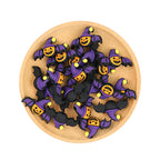 Silicone 3D Focal Beads Halloween Witch Bat Red Wings Skull Faces 20pcs 4