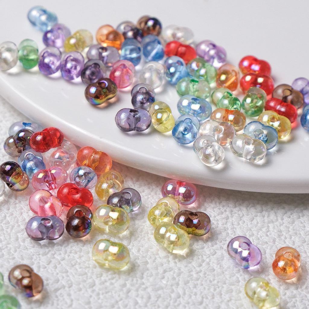 Acrylic Peanut Spacer Beads 8mm High Transparency Plating 100pcs