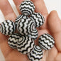 Halloween Black Spider Web Stripe Bubblegum Acrylic Beads 20mm 10pcs 2