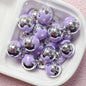 Hand-Painted Flower Heart Round Acrylic Beads 16mm 10pcs 8