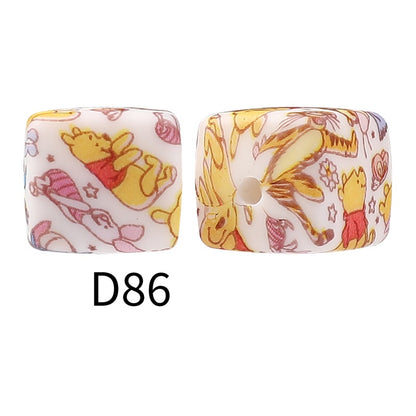 15mm Silicone Beads Disney Character Mix Mickey Stitch Winnie 50pcs 13
