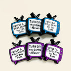 Silicone Focal Beads Cable TV Retro Screens Blue Purple 20pcs