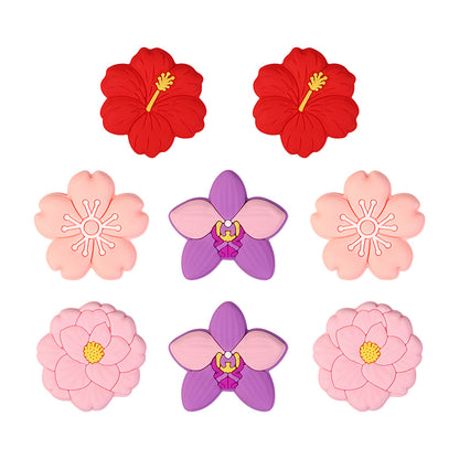 Floral 3D Silicone Focal Beads Assorted Flower Shapes 20pcs 8