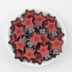 Dark Red Monster Flower Silicone Focal Beads 20 pcs