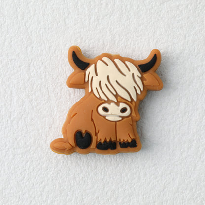 Highland Cow Silicone Focal Beads Colorful 20pcs 12
