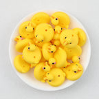 Yellow 3D Duck Silicone Focal Beads 20 pcs