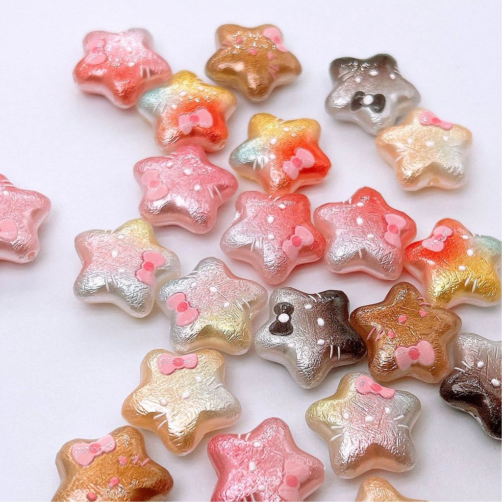Wrinkle Texture KT Star Acrylic Beads 20mm Mixed 100pcs 4