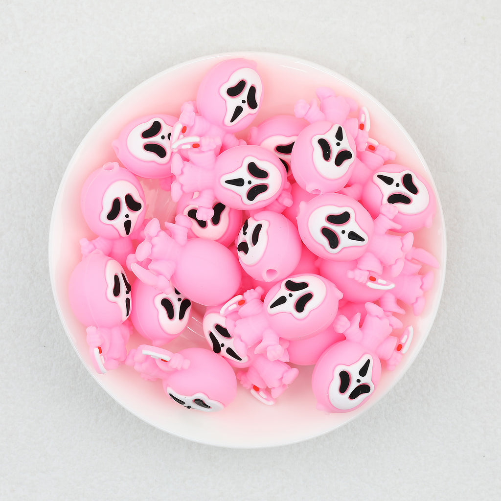 3D Halloween Colored Grimace Silicone Focal Beads 20Pcs  3