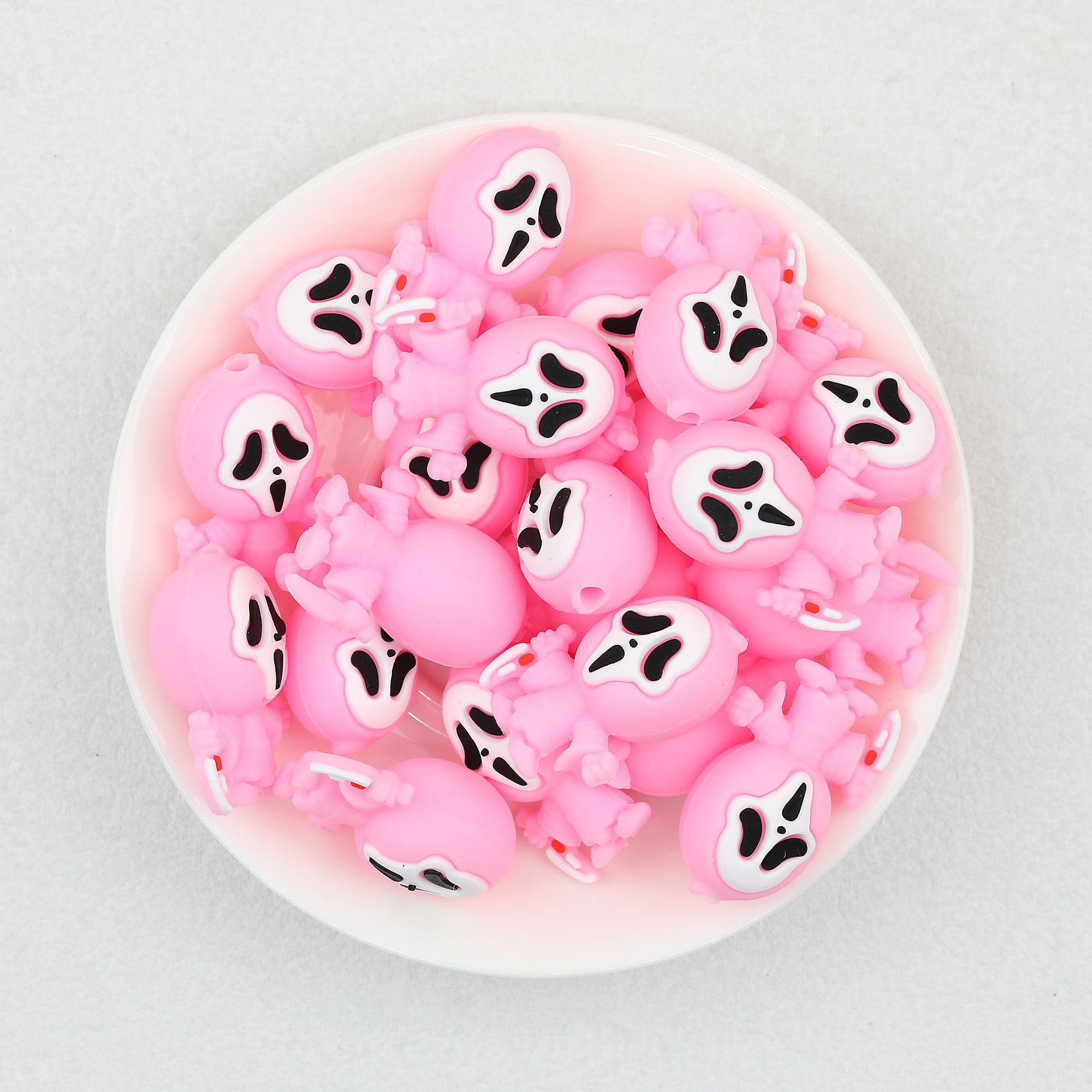 3D Halloween Colored Grimace Silicone Focal Beads 20Pcs  3