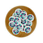 Silicone Focal Beads Flower Purple Teal Petal Pattern 20pcs 2