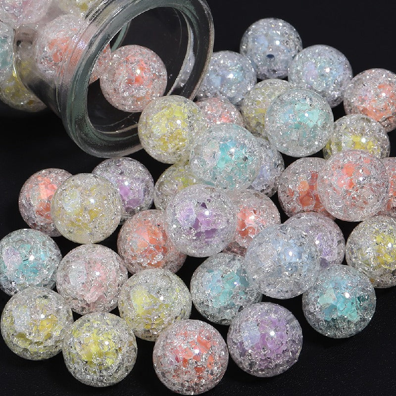 Crackle Round Acrylic Beads 16mm Pastel Mixed Colors 10pcs 3