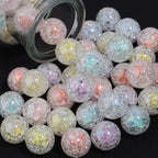 Crackle Round Acrylic Beads 16mm Pastel Mixed Colors 10pcs 3