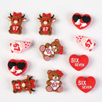 3D Highland Cow Silicone Focal Beads Wholesale, Six Seven 67 Red Love Heart Character