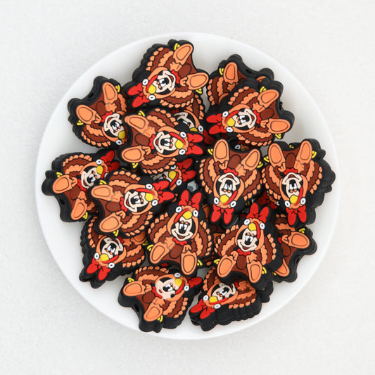 Thanksgiving Turkey Silicone Focal Beads Minnie Design 20pcs 2