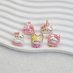 Glossy Plating Tiny Cute HK Kitten Resin Beads 10pcs 2