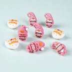 Silicone 3D Focal Beads Mothers Day Pink Hat Gnome Holding Sign