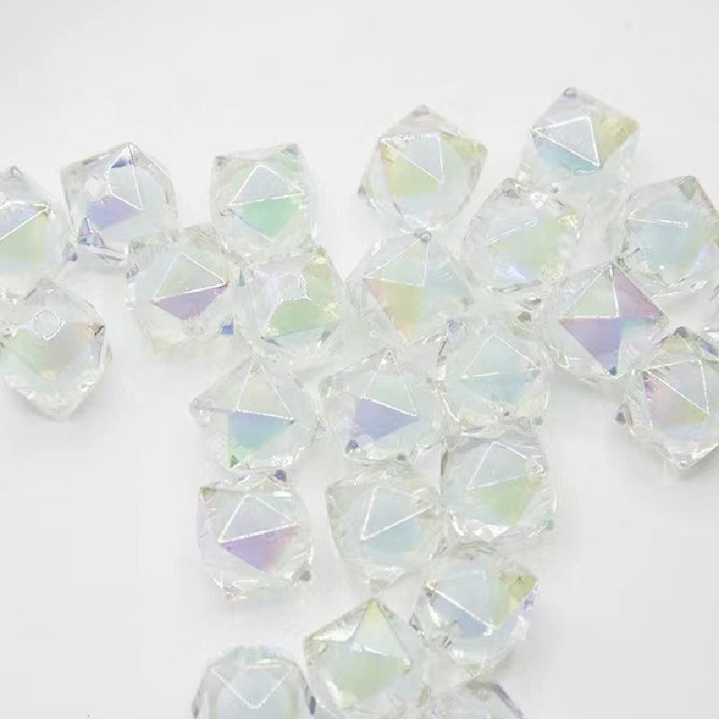 Faceted Acrylic Beads 16mm Diamond Shape Rainbow Assorted 200pcs 8