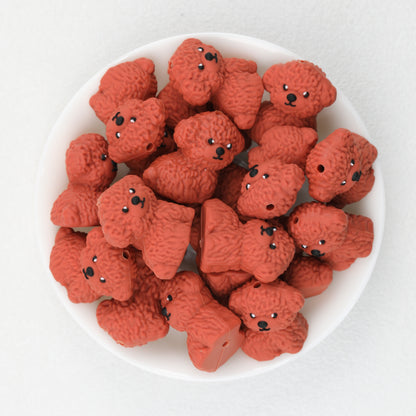 3D Puppy Silicone Focal Beads Cute Multi Color 20pcs 6