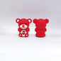 Silicone 3D Focal Beads Valentine Bear Holding Heart Plaque 20pcs