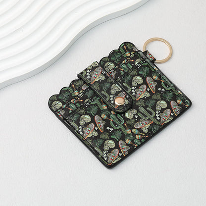 PU Card Holder Keychain Multi Patterned - E4