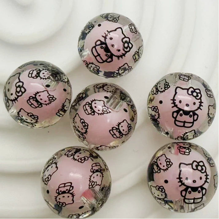 16mm Cute Cartoon Character Acrylic Sago Beads 50pcs 5