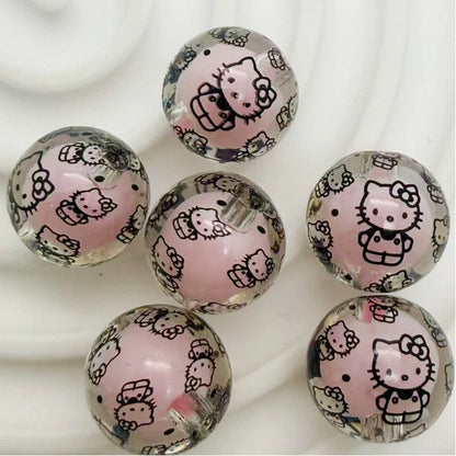 16mm Cute Cartoon Character Acrylic Sago Beads 50pcs 5