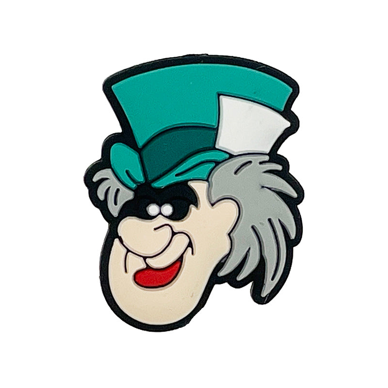 Silicone Focal Beads Mad Hatter Cheeky Faces Vibrant Teal Top Hats 20pcs