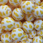 15mm Silicone Beads Multi Base Cute Duck Print 50pcs 8