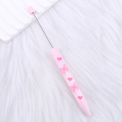 Beadable Long Pink Butterfly Pattern Ballpoint Pen for Crafting 9