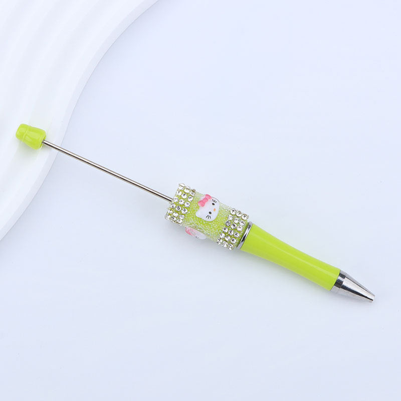 Beadable Pen with Kitty and Rhinestone  36