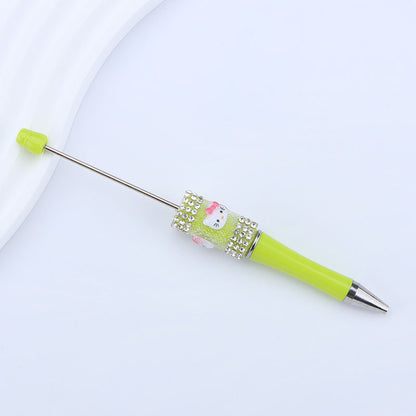 Beadable Pen with Kitty and Rhinestone  36