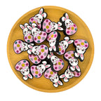 Silicone Focal Beads Easter Rabbit Holding Circle Base 2