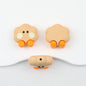 3D Animal Silicone Focal Beads Cute Rabbit Dog Design 20pcs - Orange Flower