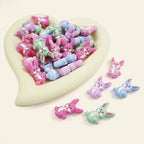 Silicone Focal Beads Rabbit Sitting Pose Long Ears 20pcs