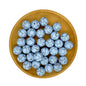 15mm Silicone Beads Crackle Printed Multi Color 50pcs 10