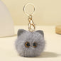 Plush Cat Keychain Faux Fur Soft 13cm 2pcs Set 7