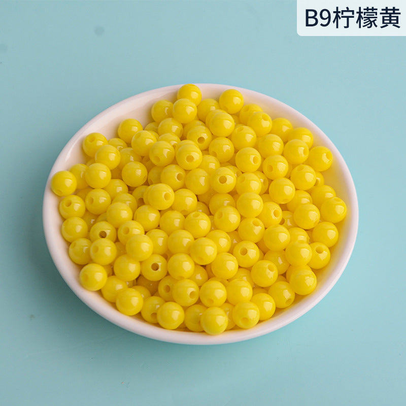 Solid Color Round Acrylic Beads 8mm 100g 12